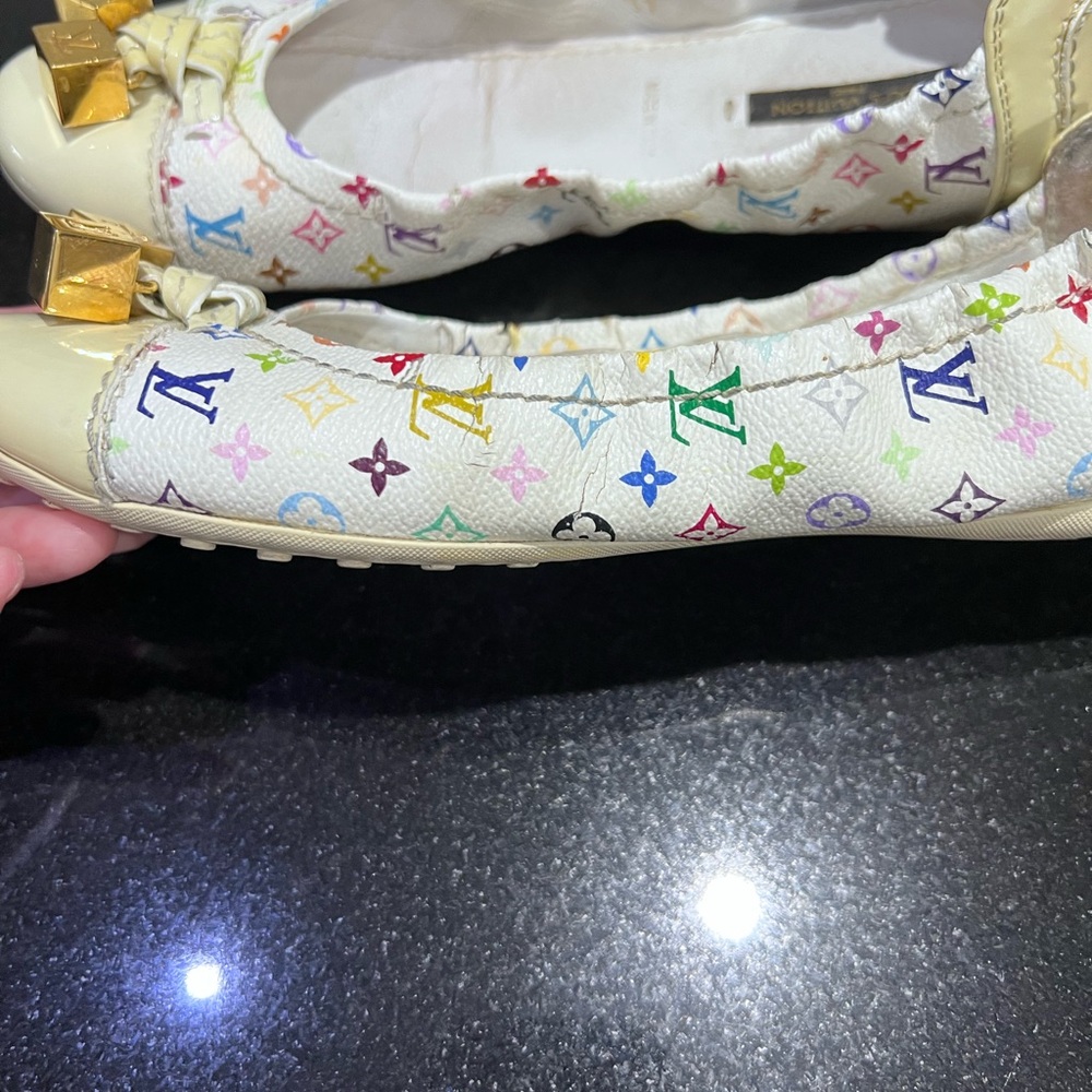 Louis Vuitton Multicolor Ballet Flats with Gold Accents - Picture 2 of 6
